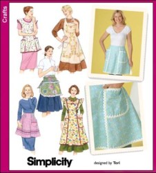 4282 RETRO SIMPLICITY 1/2-FULL POCKET APRONS PATTERN 10-20 Uncut